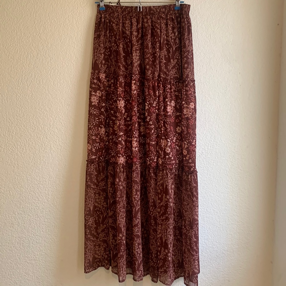 NWT burgundy maxi skirt size small